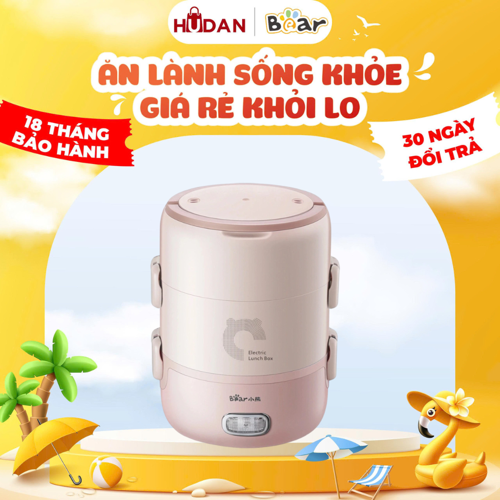 Hộp cơm điện Bear DFH-B20S6 3 tầng tròn 2L Nhỏ Gọn Tiện Lợi, Hộp Cơm Văn Phòng bảo hành 18 tháng