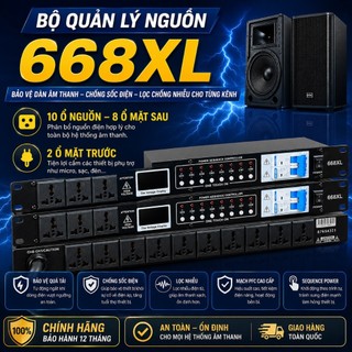 Bộ Quản Lý Nguồn DB 668XL,Bảo Vệ Dàn Âm Thanh, Chống Sốc Điện, Lọc Chống Nhiễu Cho Từng Kênh