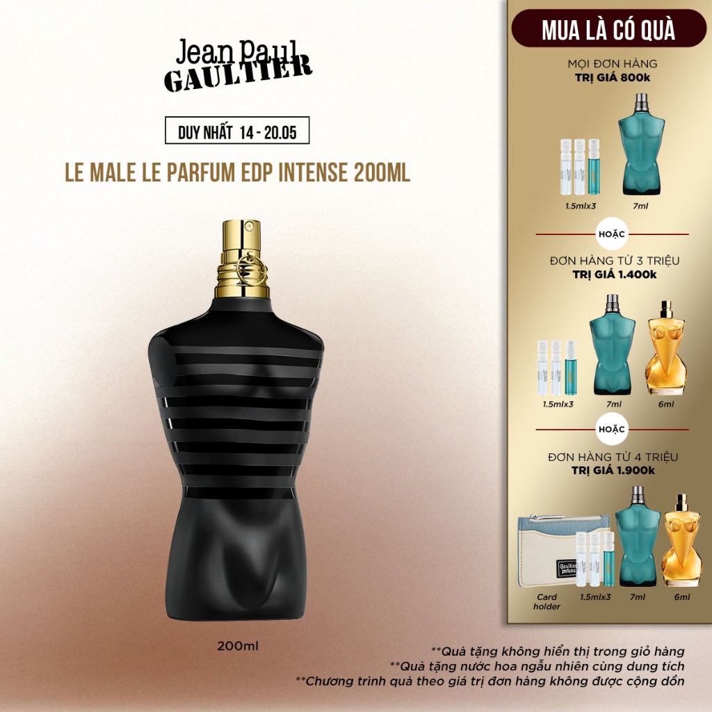 [LIVE KAKAO] Nước hoa Nam Jean Paul Gaultier Le Male Le Parfum Eau de Parfum Intense 200ML