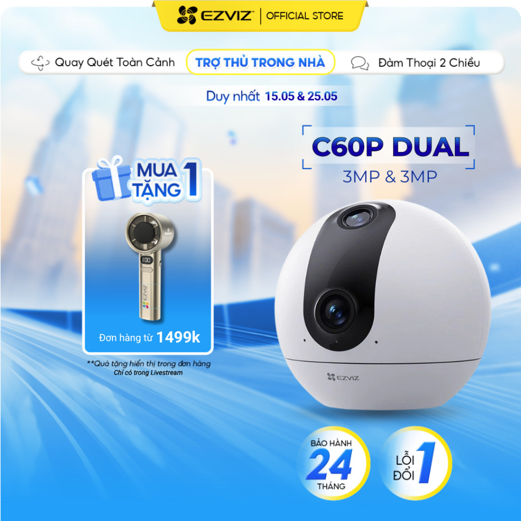 Camera EZVIZ C60P 2K Mắt Kép Dual Mix  - Góc Nhìn Siêu Rộng