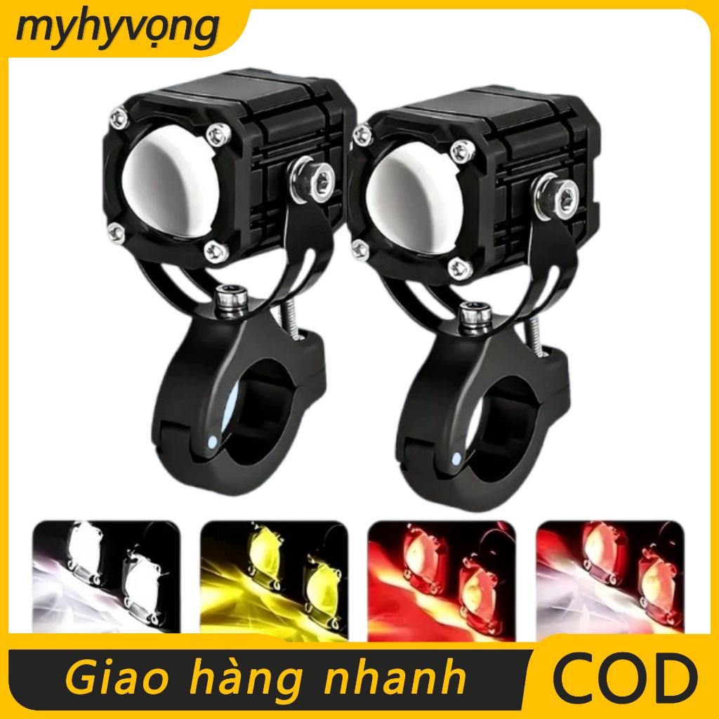 Đèn Trợ Sáng Mini W2  4 Chế Độ Ánh Sáng, Chống Nước, Hợp Auto Passing Công