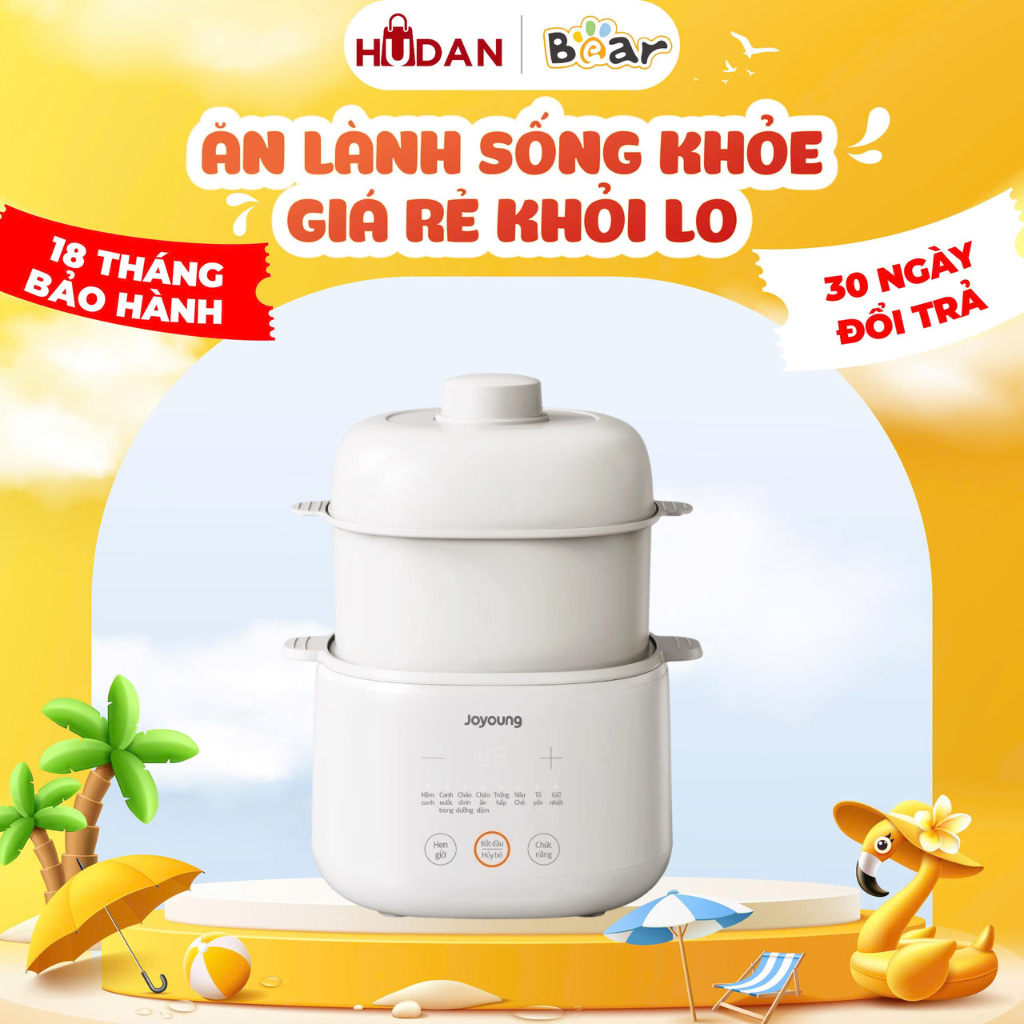 Nồi nấu cháo chậm JoYoung bảo hành 24 tháng JSC-107 (1L 1 thố sứ) / JSC-187 (1.8L 3 thố sứ)