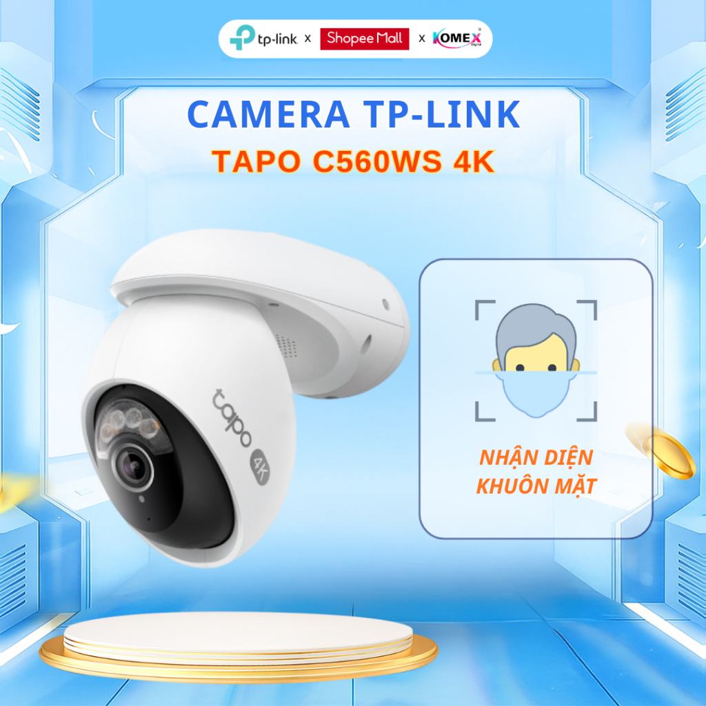 [CAO CẤP] Camera Wi-Fi Ngoài Trời TP-Link Tapo C560WS 4K Nhận Diện Khuôn Mặt Đàm Thoại 2 Chiều