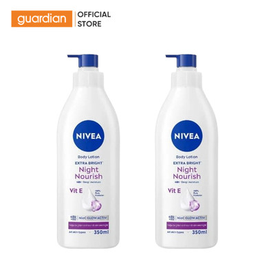 Combo 2 Sữa Dưỡng Thể Nivea Ban Đêm Night White 350ml