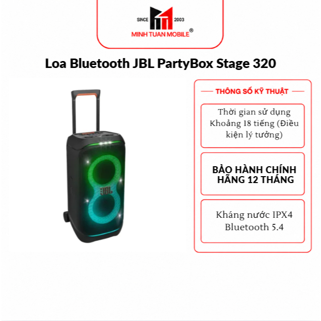 Loa Bluetooth JBL PartyBox Stage 320 - Bảo hành chính hãng 12 tháng