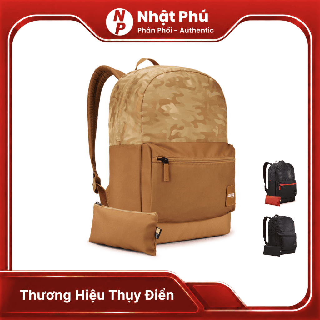 Balo Laptop 15.6 inch Case Logic Founder 26L vải Oxford chống thấm nước, nhẹ, mềm, họa tiết quân đội