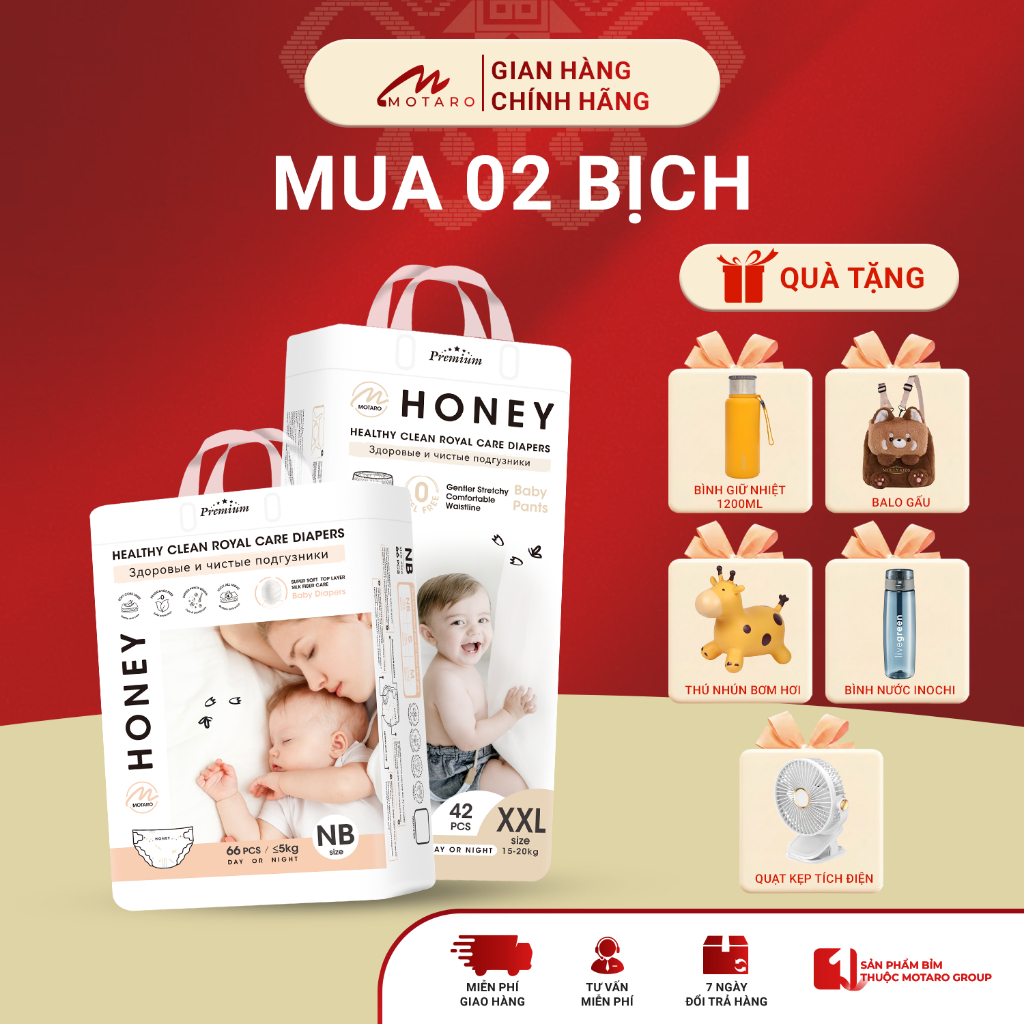 [HONEY PREMIUM] COMBO 2 Bịch Honey Premium Tơ Tằm Chính Hãng Cho Bé