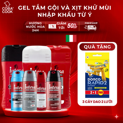 TẶNG QUÀ Gel Tắm Gội Xịt Khử Mùi Cơ Thể Intesa Nhập Khẩu Từ Ý Cho Phái Mạnh Hàng Chính Hãng