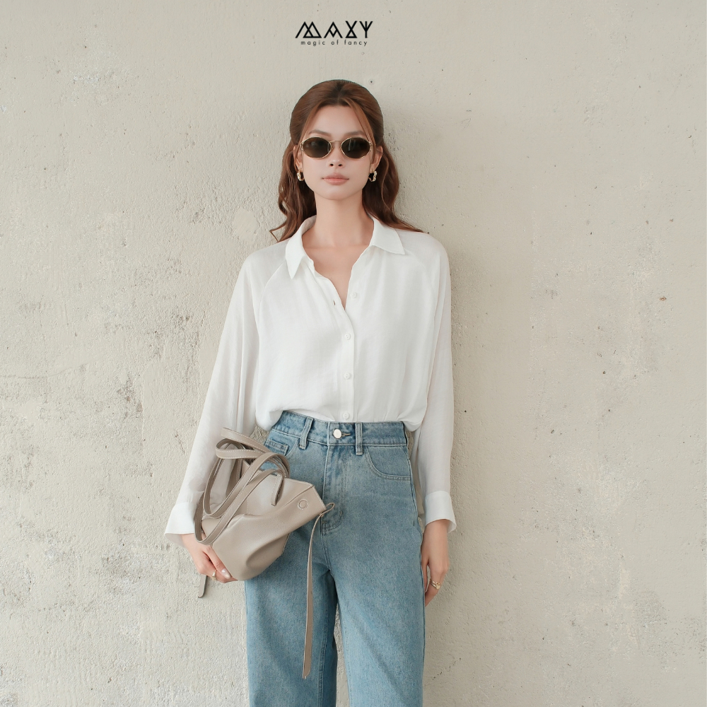 Áo Sơ Mi Nữ Trắng Basic Mùa Hè Sang Chảnh Sunny Shirt Maxy Workshop