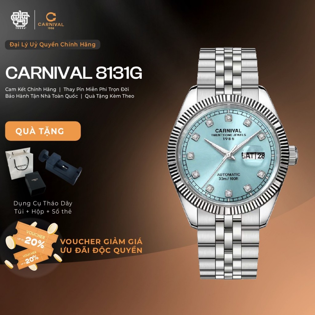 Đồng Hồ Nam Carnival 8131G-VT-XT Automatic Hàng Chính Hãng 1994s WATCH