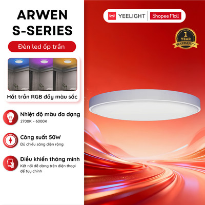 Đèn LED Ốp Trần Thông Minh Yeelight Arwen S Series (S450/S550)| Công suất 50W, LED RGB, Homekit