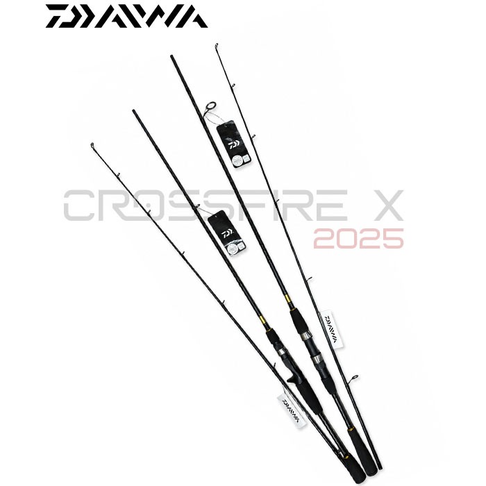 Cần lure Daiwa Crossfire X 2025 CFI-X cần câu lure 2 khúc, máy đứng máy ngang, câu cá lóc chẽm
