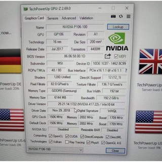 VGA CARD MÀN HÌNH  NVIDIA P106-100 6GB cũ không có cổng xuất hình