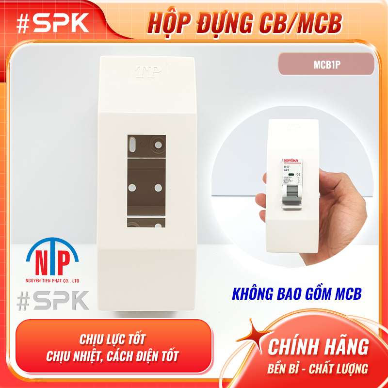 TIẾN PHÁT Hộp Dùng Để Chứa Và Bảo Vệ Hộp CB/MCB 1 Pha 1P (CHỈ VỎ HỘP) CB/MCB 1 Tép