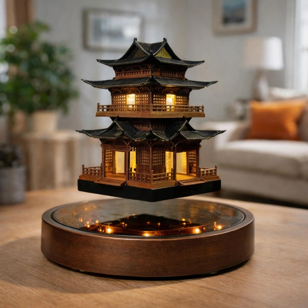 Magnetic Levitating Pagoda Tower | Zen Garden Decor, Ancient Architecture Statue
