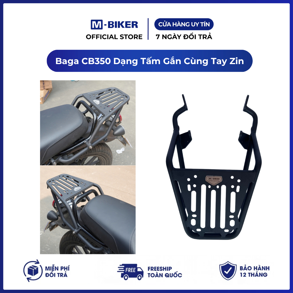 Baga CB350 Lắp Cùng Tay Dắt Zin, baga cb350 hness dạng tấm gắn cùng tay dắt zin | M-Biker