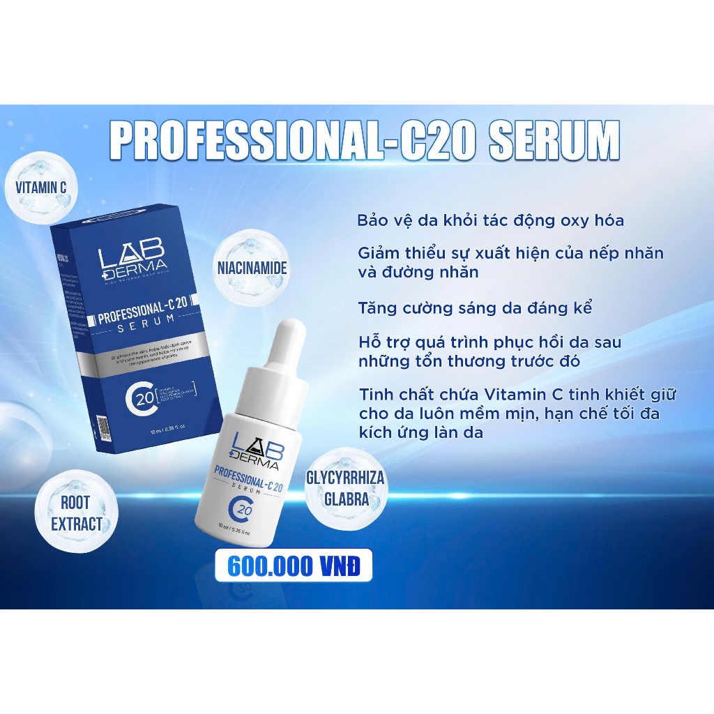 Tinh Chất PROFESSIONAL - C20 Serum, Lab Derma - Giảm Nám, Mờ Thâm
