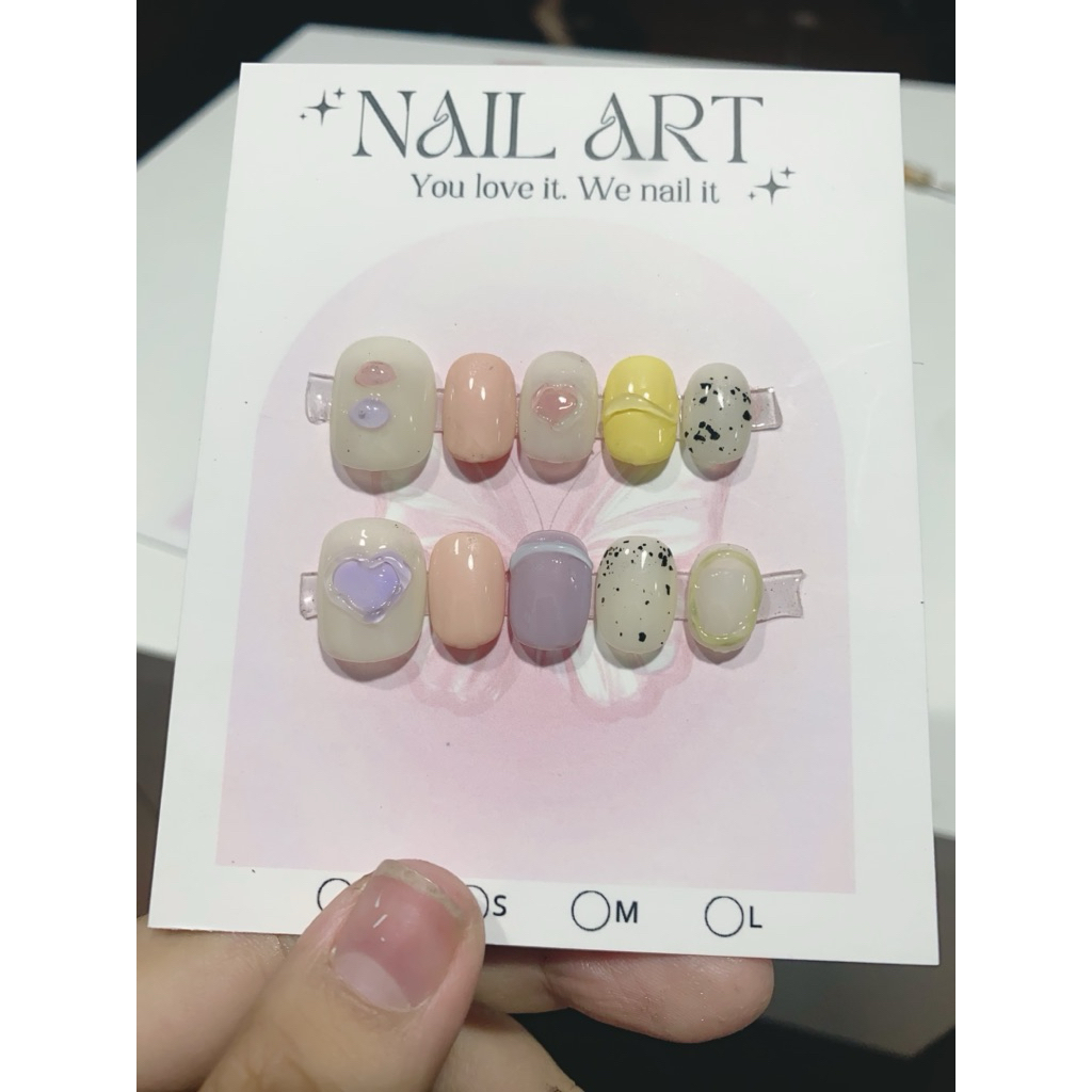 nail cute, nail thiết kế, nail hạt na ngắn