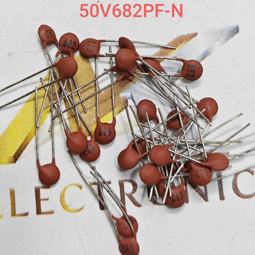 (Combo 30 con) Tụ gốm không phân cực 682 682pF 50V màu nâu - Tụ gốm 682P màu nâu