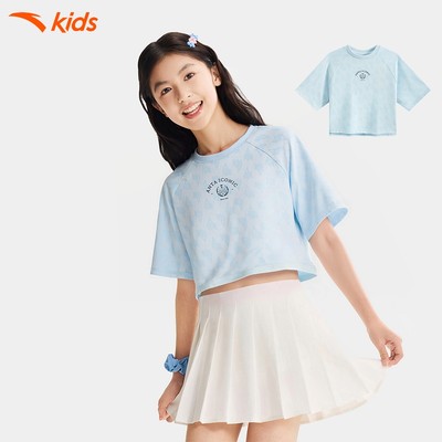 Áo Phông Thể Thao Bé Gái Anta Kids Thoáng Mát Dễ Chịu Đi Học Đi Chơi 3625B8123-2