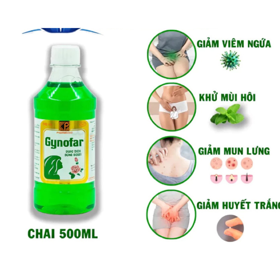Dung Dịch Vệ Sinh Nữ GYNOFAR, Hỗ Trợ Trị Mụn Lưng, Viêm Nang Lông Hiệu Quả - Chai 500ml