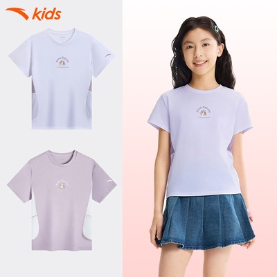 Anta Kids Áo Thun Bé Gái Thời Trang Thể Thao Mềm Mịn Mát lạnh 3626B6107