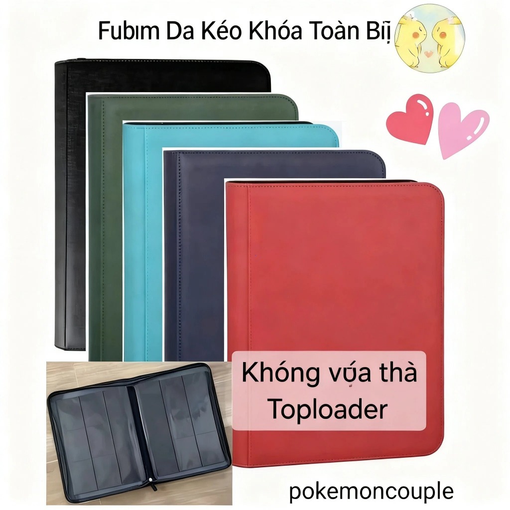 Không thể đặt toploader Pokemon Card TCG : Album da hoàn toàn Zip / Album thẻ / Binder thẻ / Kad Alb