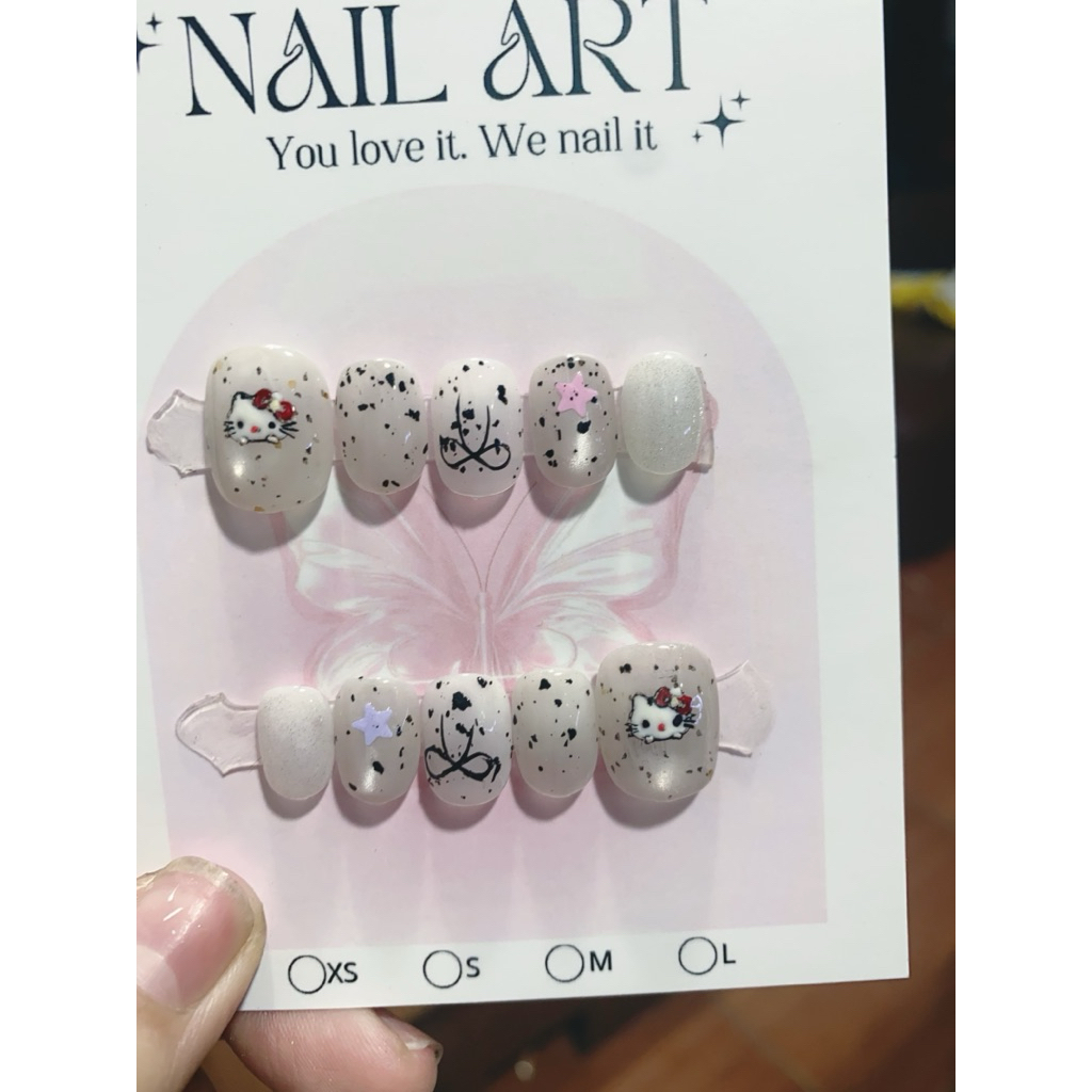 nail cute, nail thiết kế nail ngắn hạt na