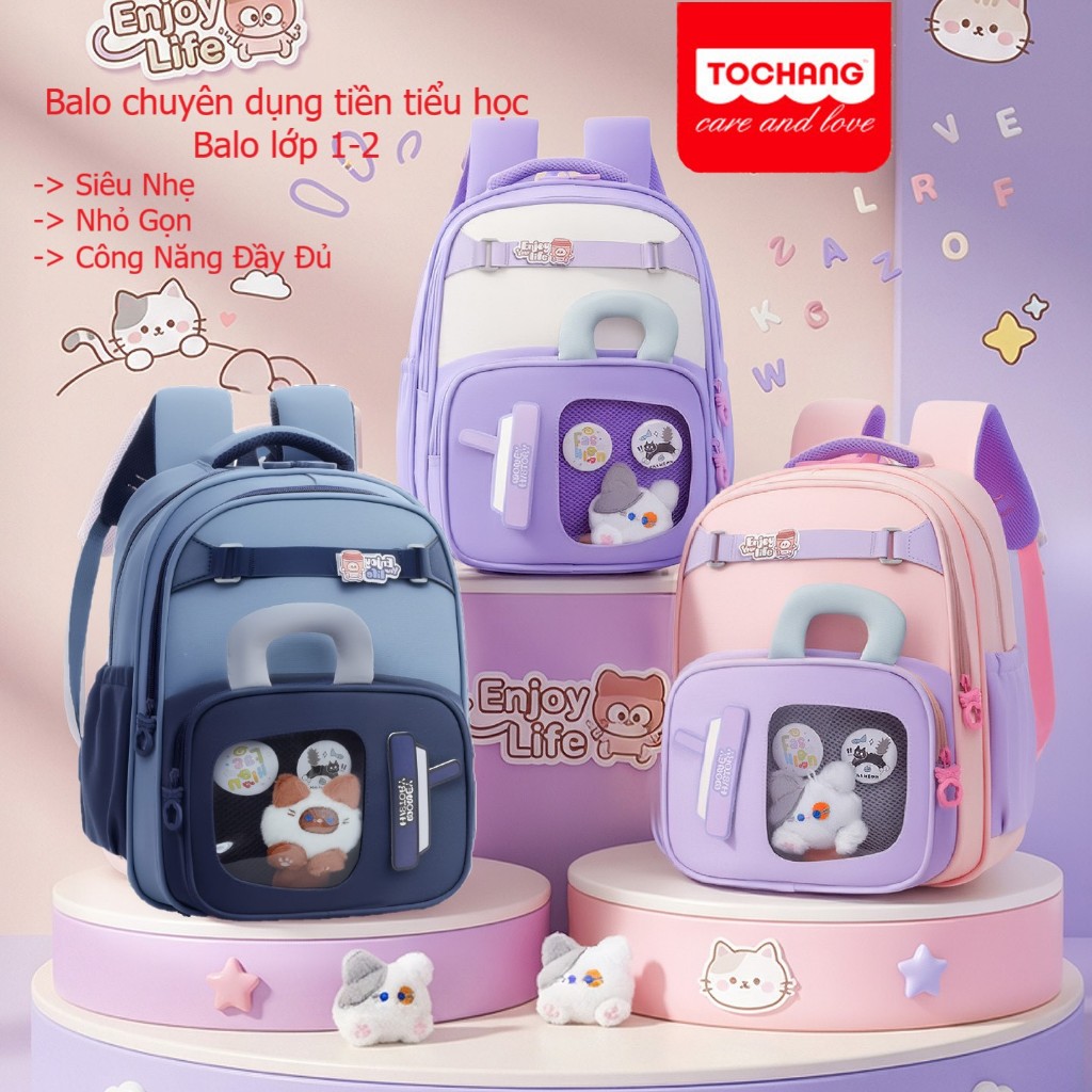balo tiền tiểu học siêu nhẹ balo cho bé lớp 1-2 ( TOCHANG)