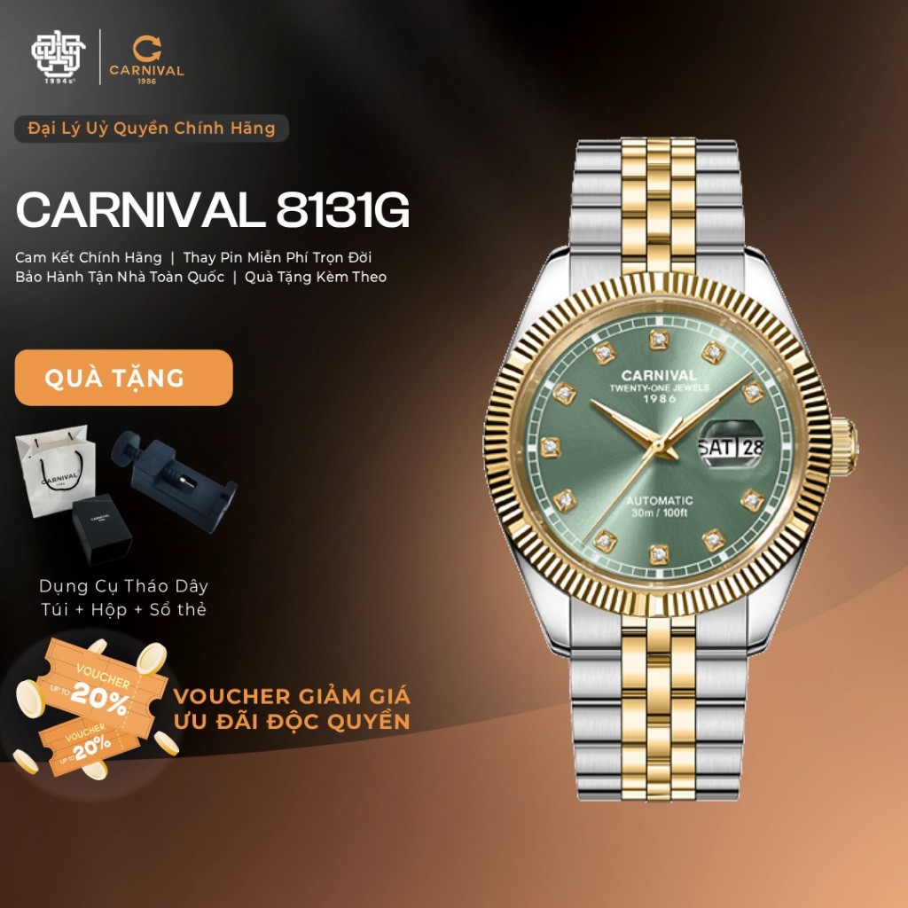 Đồng Hồ Nam Carnival 8131G-CV-XL Automatic Hàng Chính Hãng 1994s WATCH