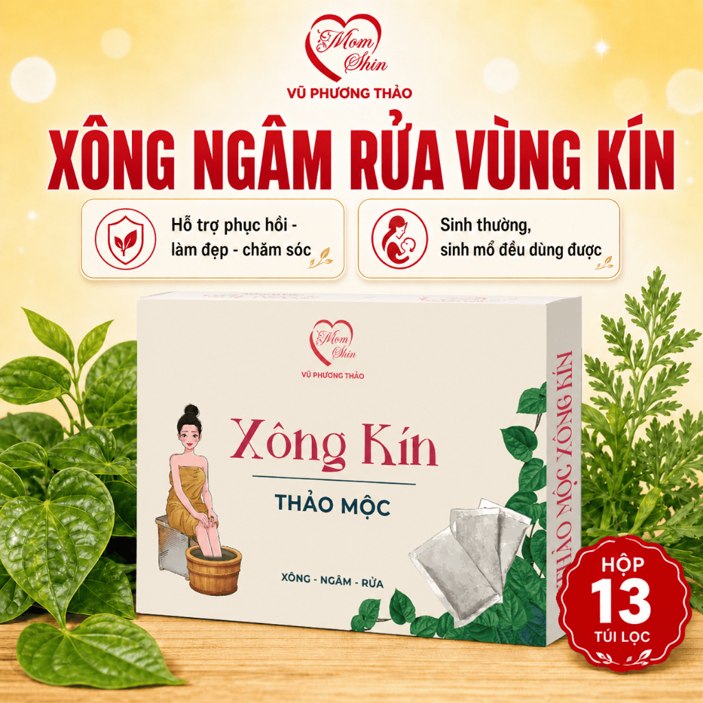 Set Xông Ngâm Rửa Vùng Kín Thảo Mộc MOM SHIN 13 Túi Lọc, Tiện Dùng Tại Nhà