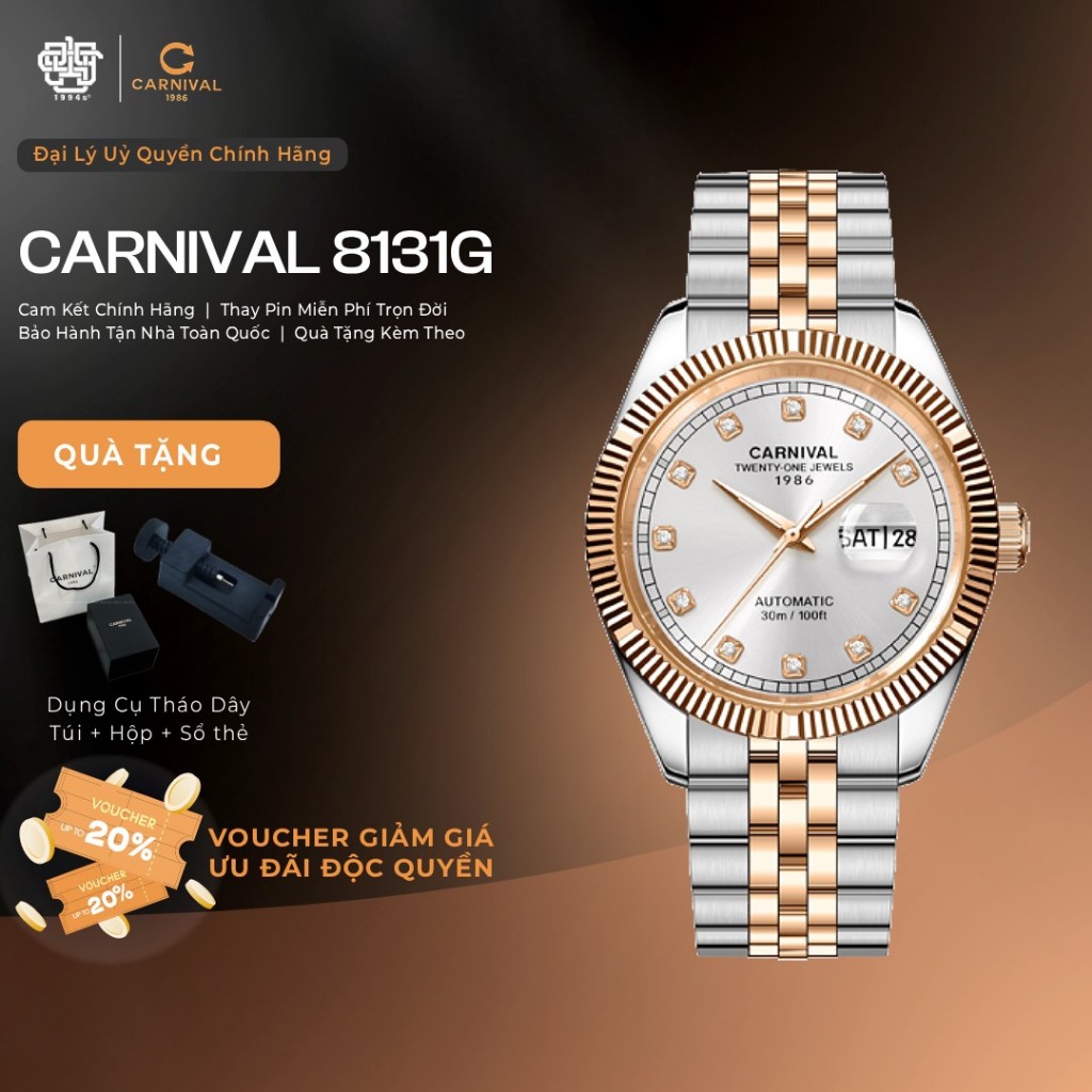 Đồng Hồ Nam Carnival 8131G-CH-T Automatic Hàng Chính Hãng 1994s WATCH