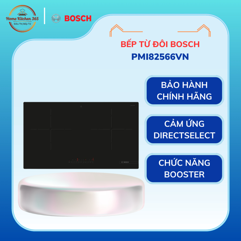 Bếp từ đôi Bosch PMI82566VN lắp âm - 2 Vùng Nấu Điều Khiển DirectSelect Hiện Đại