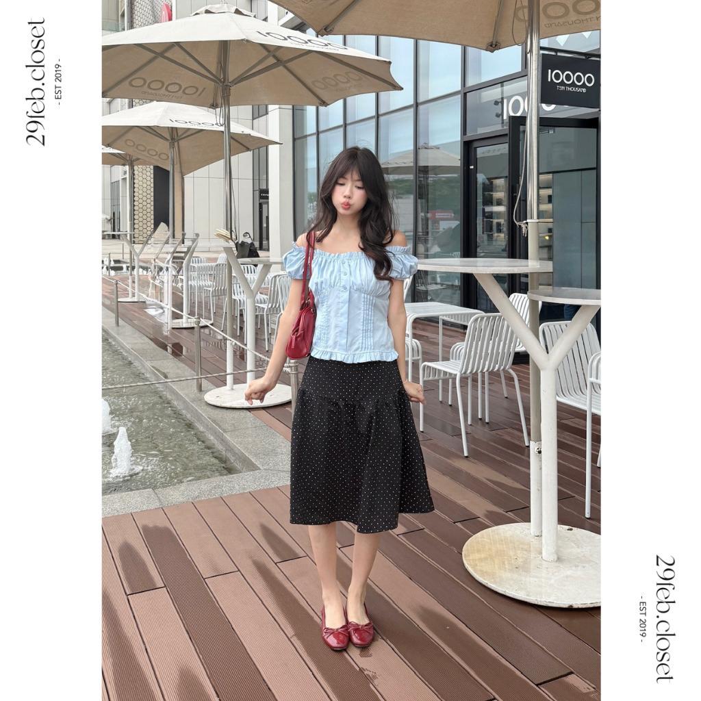 Chân váy chéo chấm bi kiểu Nhật, Chân váy Sumi Skirt kaki kiểu Nhật - 29feb.closet - CV77 | BigBuy360 - bigbuy360.vn