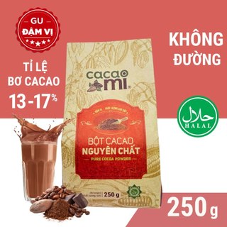 Bột cacao nguyên chất 100% không đường CACAOMI Premium thức uống sô cô la ca cao chocolate 60g/250g