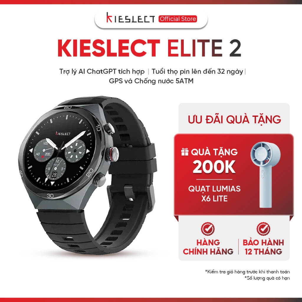 [ƯU ĐÃI QUÀ TẶNG] Đồng hồ thông minh Kieslect AI Elite 2 - Màn hình LTPO AMOLED 1.46 inch - Trợ lý ChatGPT