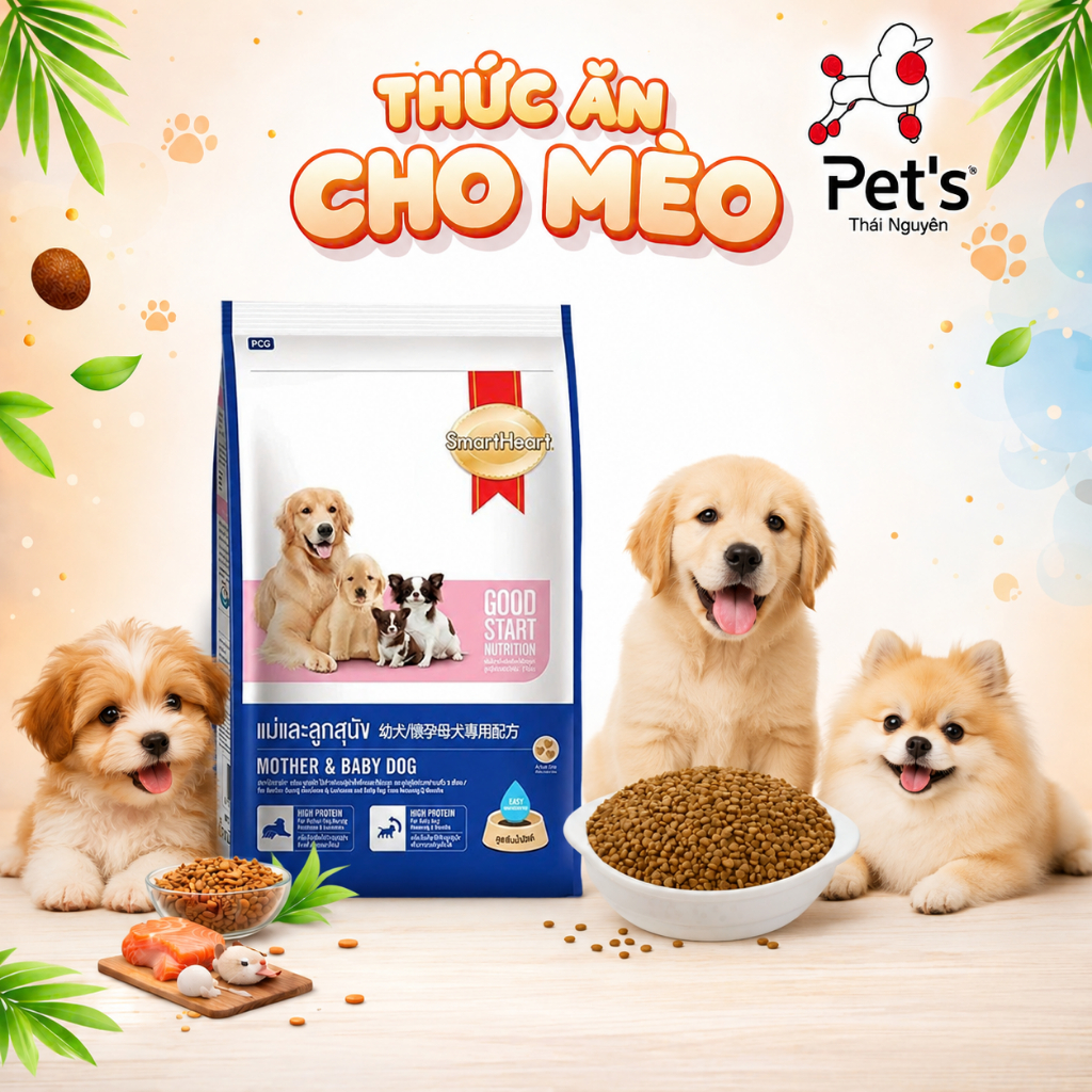 [Combo 2Túi chiết] Hạt SmartHeart cho cún mẹ&cún con Hạt thơm ngon,dễ ăn,hỗ trợ phát cho cún