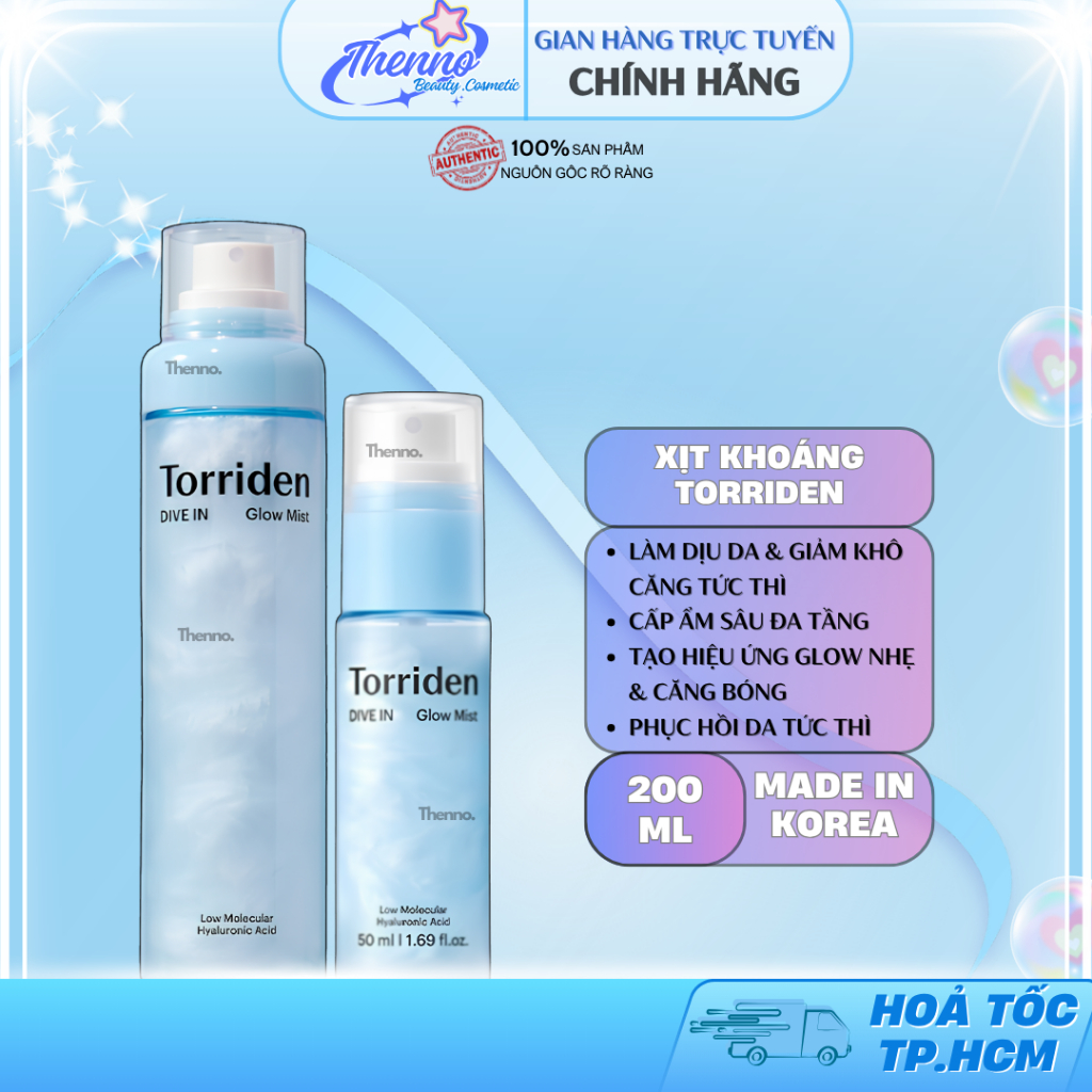 Serum Xịt Khoáng Dưỡng Ẩm & Căng Bóng Da Torriden Dive In Hyaluronic Acid Glow Mist 120ml Hàn Quốc