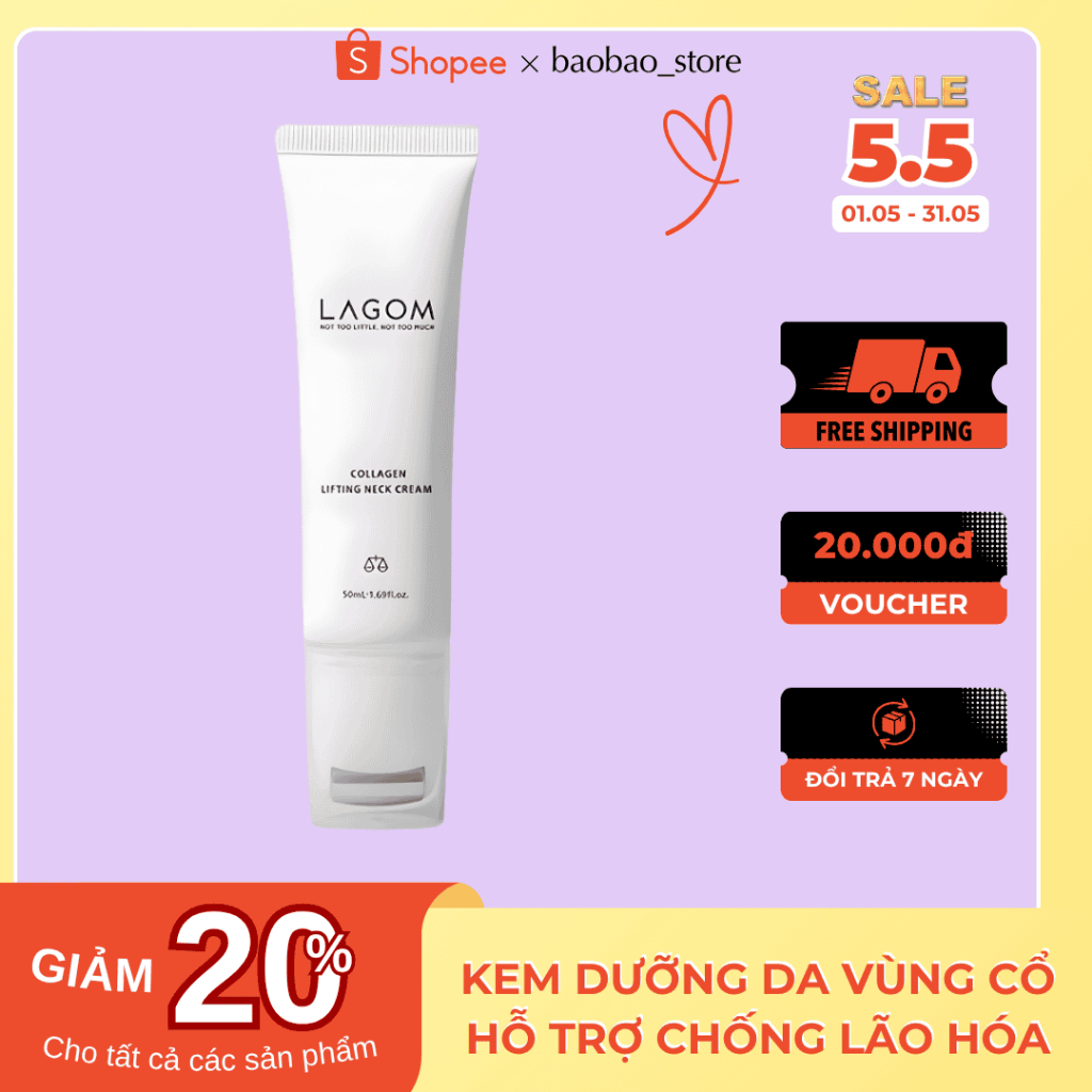 Kem chống lão hóa vùng cổ LAGOM COLLAGEN LIFTING NECK CREAM