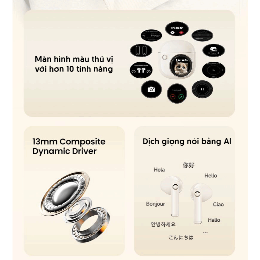 Tai Nghe Bluetooth EDIFIER JOYBUDS | Màn Hình Cảm Ứng | Thời Gian Sử Dụng 35 Tiếng | Bảo Hành 15 Tháng | BigBuy360 - bigbuy360.vn