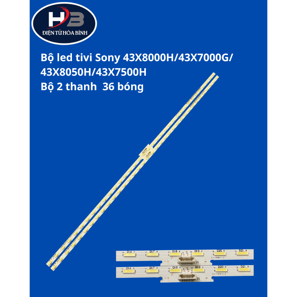 Bộ led tivi sony 43X8000H 43X7000G  43X8050H 43X7500H (Bộ 2 thanh 36 led 6V 465MM)