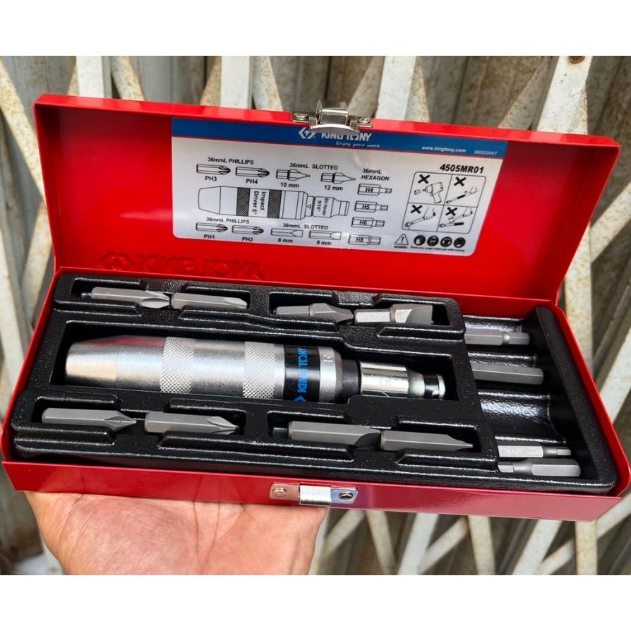 Bộ mũi vít đóng 13 chi tiết hệ mét Kingtony 4505MR01