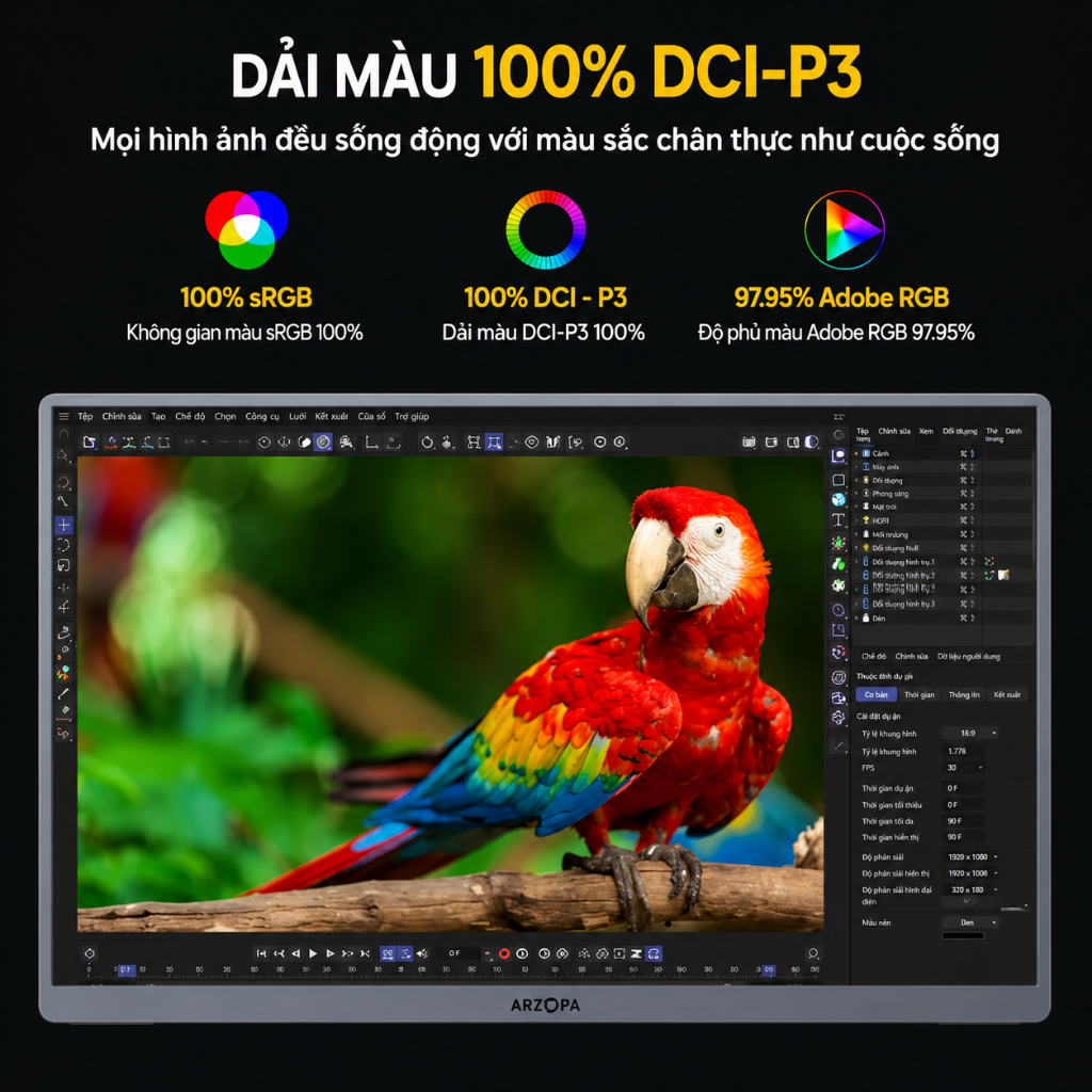 [Hỏa tốc Hà Nội]  Màn Hình Di Động ARZOPA A3C Pro 13.3" OLED FHD | HDR10 | 100% DCI-P3 | USB-C | Chính Hãng | Hỏa Tốc | BigBuy360 - bigbuy360.vn