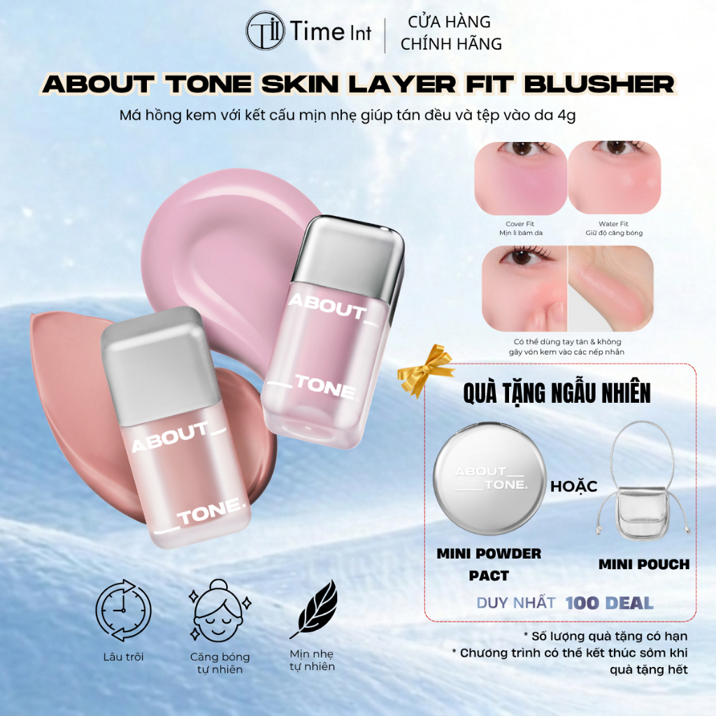 Phấn Má Hồng ABOUT TONE Skin Layer Fit Blusher Lên Màu Tự Nhiên Mịn Da Lâu Trôi