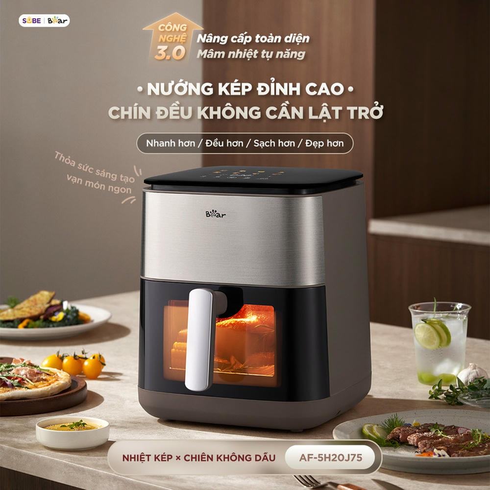 Nồi chiên không dầu Bear 6L AF-5H20J75 - Bảo hành 18 tháng & sử dụng 30 ngày đầu có lỗi đổi mới