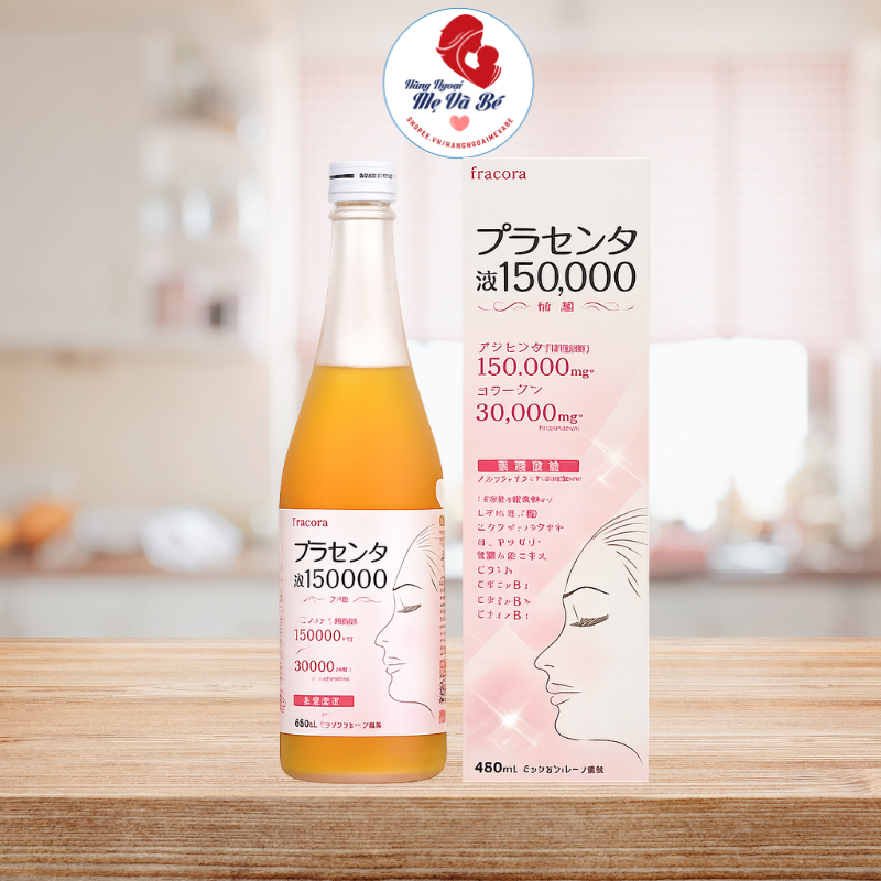 Nước uống Collagen Fracora Placenta Nhật Bản 480ml chứa 150000mg giúp da căng tràn sức sống