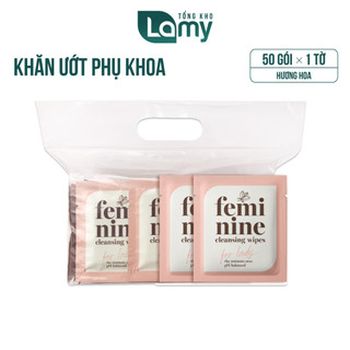 Túi 50 gói khăn giấy ướt phụ khoa vệ sinh vùng kín phụ nữ EcoWipes gói 1 khăn hương hoa Daisy