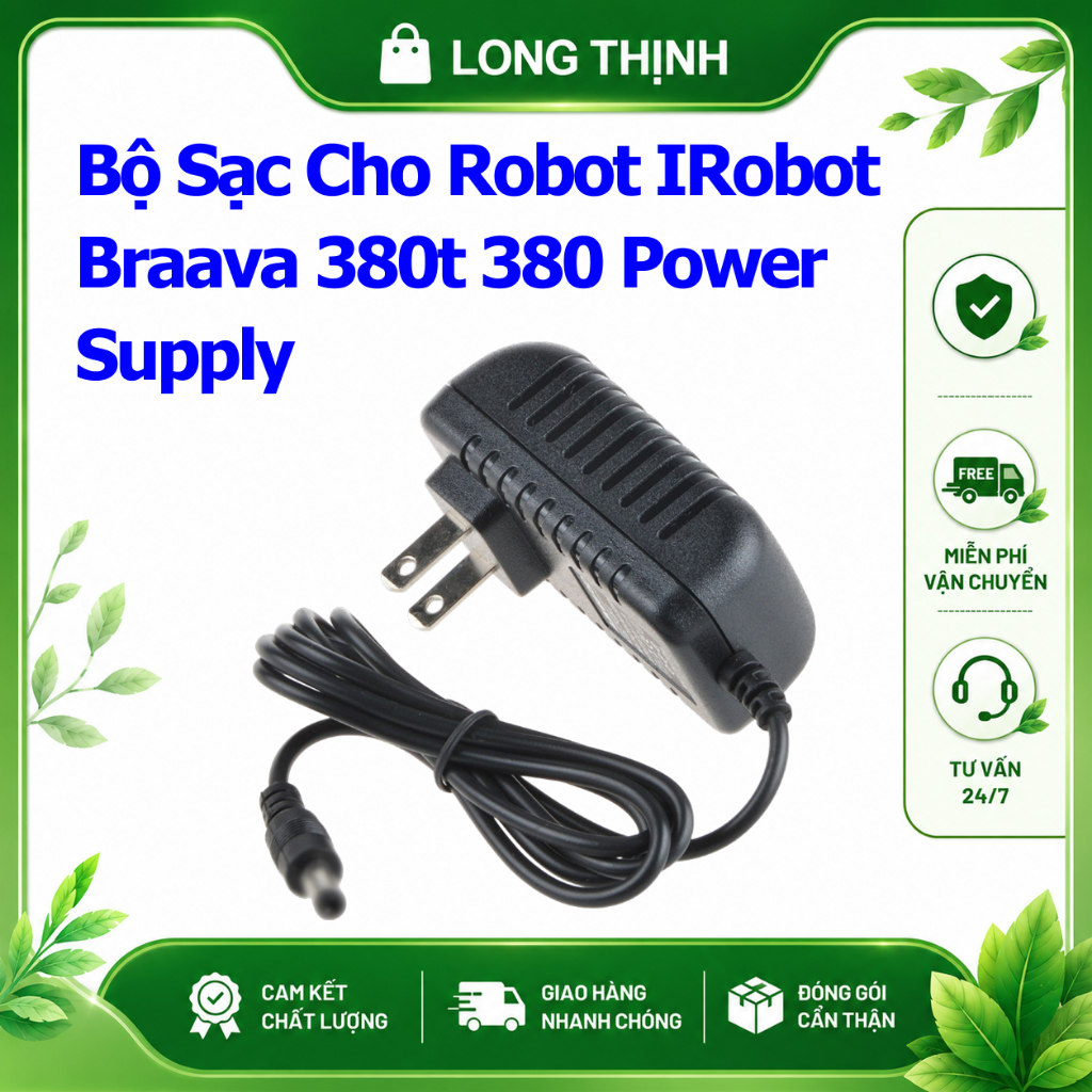 Cục sạc cho robot lau nhà iRobot Braava 380, 380t, 390j, 5200 Chính hãng