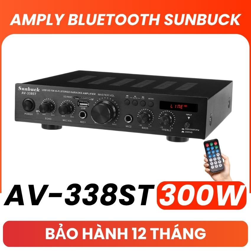 Amply Bluetooth Mini Sunbuck 338ST, Amli Karaoke Nghe Nhạc Dùng Cho Gia Đình, Amply Bluetooth Cho Lo