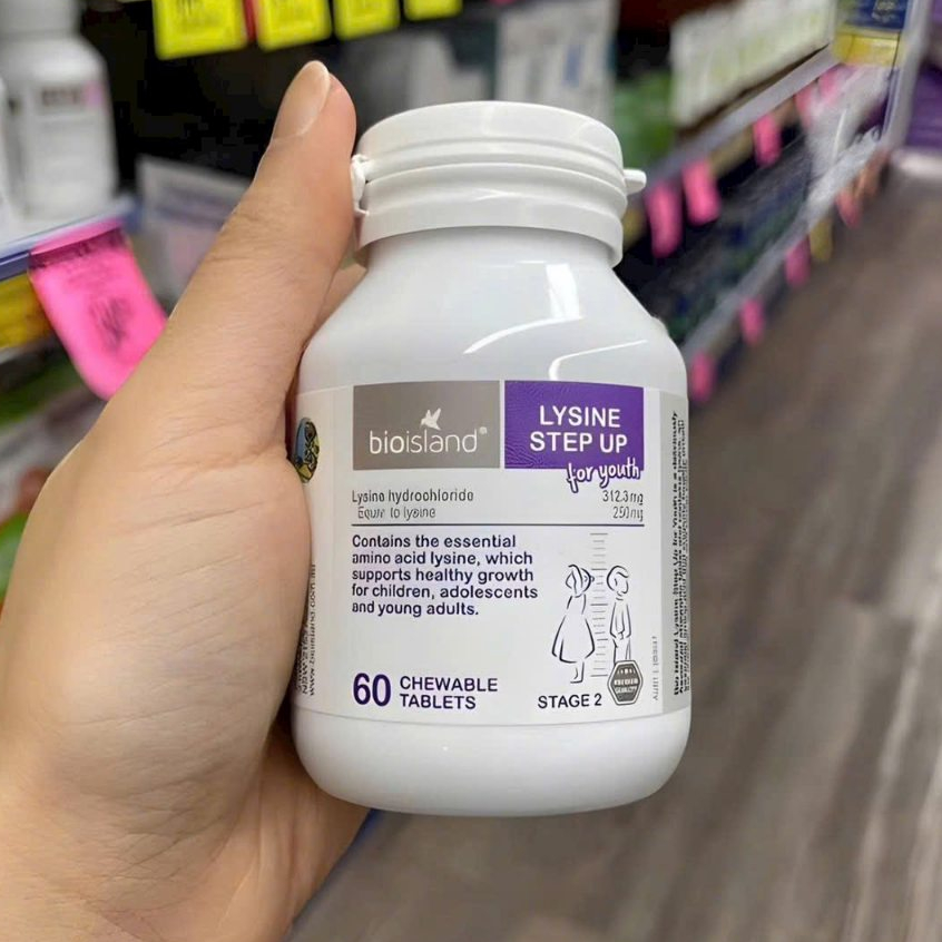 Bio Island Lysine Step Up Lọ 60 Viên Úc